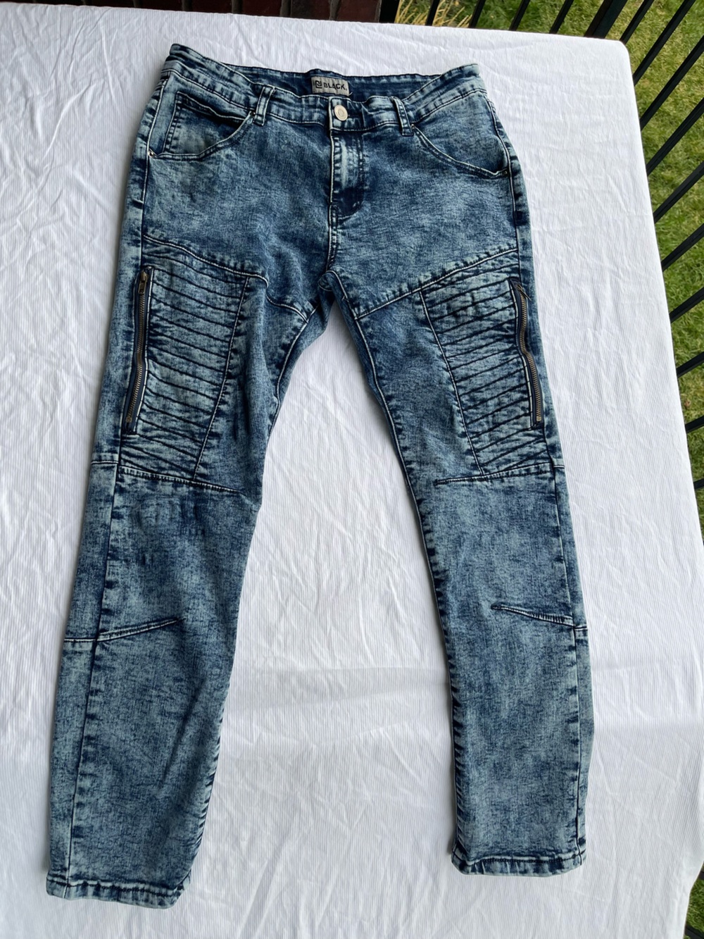 Black Acid Wash Skinny Jeans - Black Brand